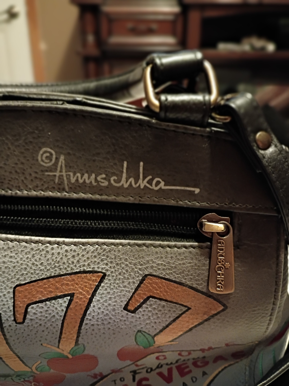 Anuschka Black Gradient 'Las Vegas 777' Crossbody Bag - Picture 2 of 10